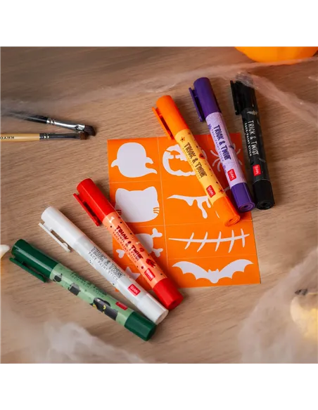 Set de 6 Crayons de Maquillage pour le Visage en Bâtonnets - Trick & Twist halloween - Legami