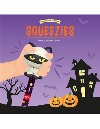 Crayon avec Anti-stress Halloween Mummy Cat « Nine Lives Later » - Squeezies halloween - Legami