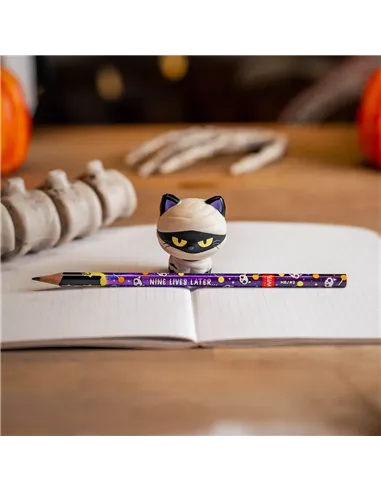 Crayon avec Anti-stress Halloween Mummy Cat « Nine Lives Later » - Squeezies halloween - Legami