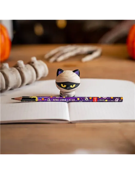 Crayon avec Anti-stress Halloween Mummy Cat « Nine Lives Later » - Squeezies halloween - Legami
