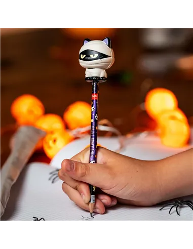 Crayon avec Anti-stress Halloween Mummy Cat « Nine Lives Later » - Squeezies halloween - Legami
