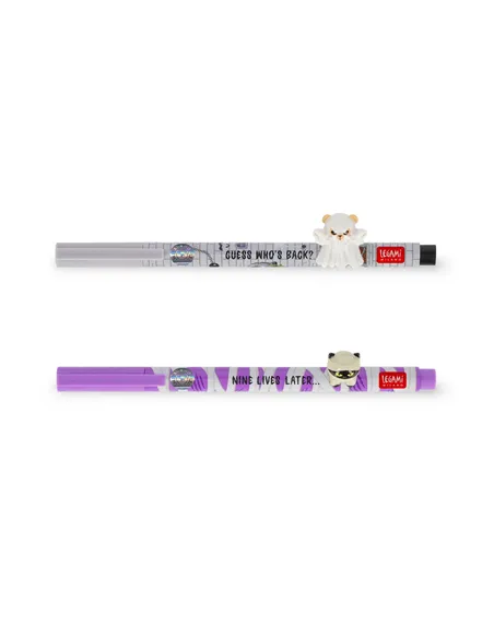 Set de 2 Stylos Gel avec Animal Décoratif - Lovely Friends - Spooky Party halloween 2026 - Legami