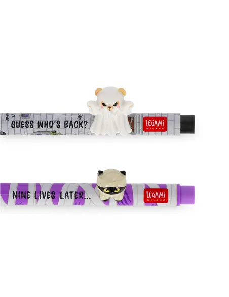 Set de 2 Stylos Gel avec Animal Décoratif - Lovely Friends - Spooky Party halloween 2026 - Legami