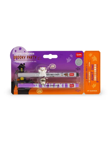 Set de 2 Stylos Gel avec Animal Décoratif - Lovely Friends - Spooky Party halloween 2026 - Legami