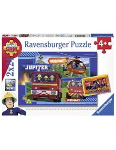 Puzzles 2x24 pièces Sam le pompier