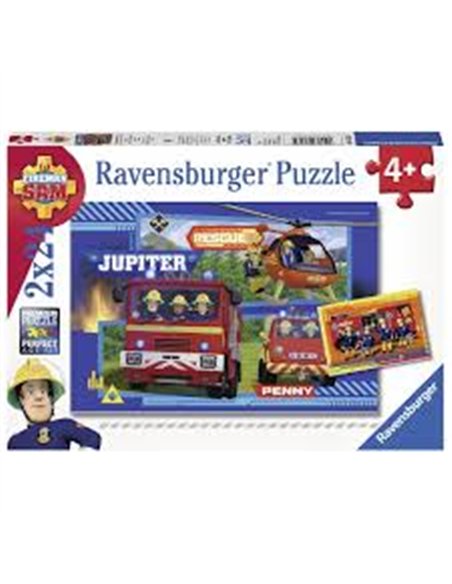 Puzzles 2x24 pièces Sam le pompier