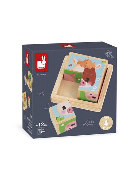 FERME - BARQUETTE 4 CUBES - Janod