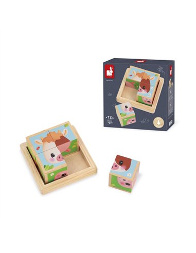 FERME - BARQUETTE 4 CUBES - Janod