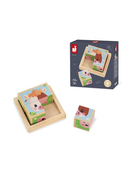 FERME - BARQUETTE 4 CUBES - Janod