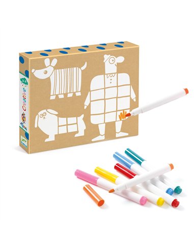 COFFRETS MULTI ACTIVITES - Creative - Coffret d'activités… tout est utilisé ! - Grands bonhommes et petits toutous - Djeco