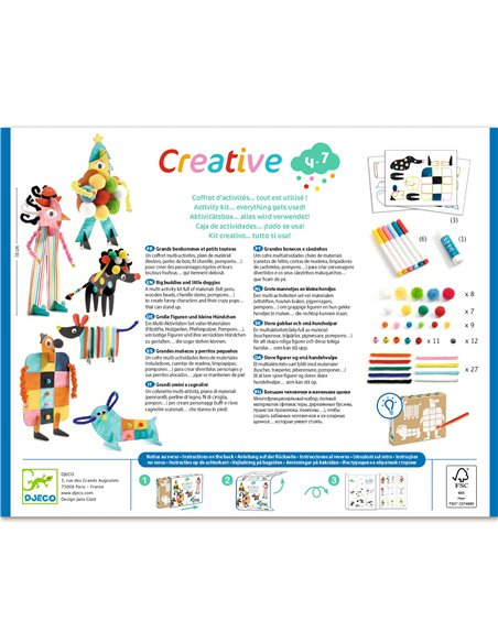 COFFRETS MULTI ACTIVITES - Creative - Coffret d'activités… tout est utilisé ! - Grands bonhommes et petits toutous - Djeco