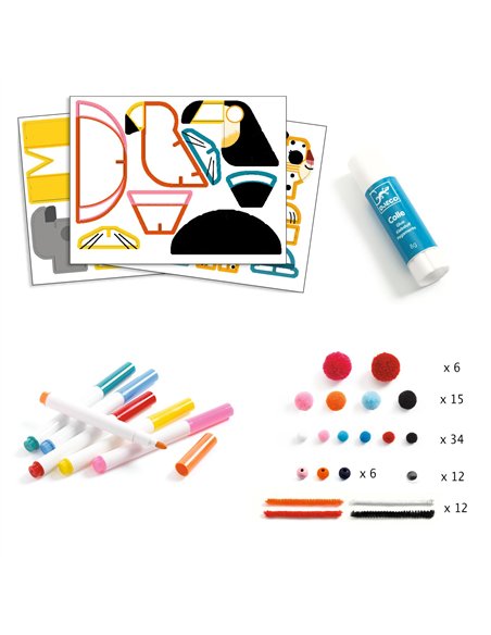 COFFRETS MULTI ACTIVITES - Creative - Coffret d'activités… tout est utilisé ! - Les Chics de la savane - Djeco