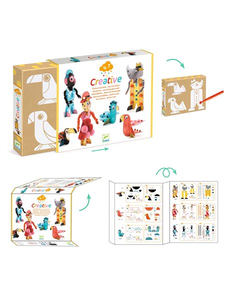 COFFRETS MULTI ACTIVITES - Creative - Coffret d'activités… tout est utilisé ! - Les Chics de la savane - Djeco