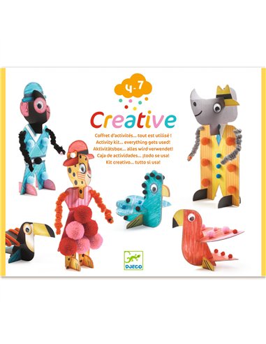 COFFRETS MULTI ACTIVITES - Creative - Coffret d'activités… tout est utilisé ! - Les Chics de la savane - Djeco