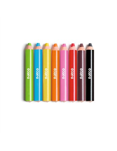 CRAYONS - 8 gros CRAYONS GRAS - Djeco