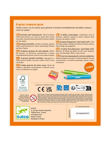 CRAYONS - 8 gros CRAYONS GRAS - Djeco
