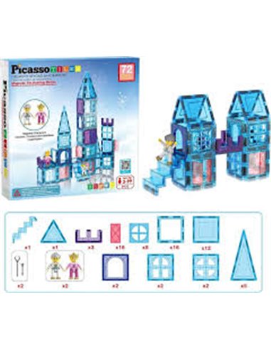 PicassoTiles Kit Magnétique 72 Pièces Thème Hiver renne des neiges
