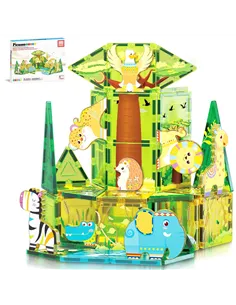 PicassoTiles Kit Magnétique 46 Pièces Thème safari