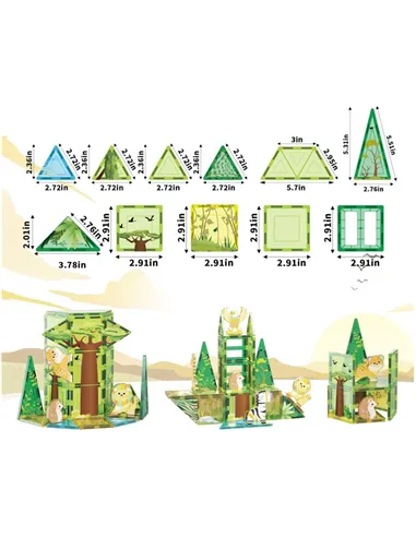 PicassoTiles Kit Magnétique 46 Pièces Thème safari