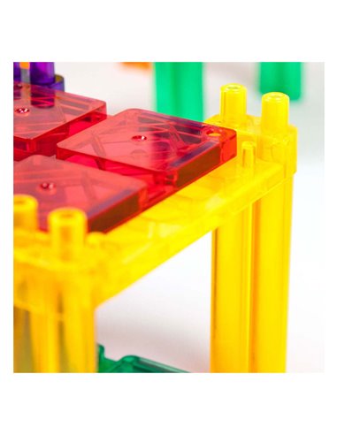 Circuit de course PicassoTiles - Tuiles de construction magnétiques, 50 pièces