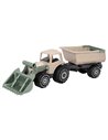 Plasto Tracteur avec Chargeur Frontal et Remorque Couleur Sable 57 cm 