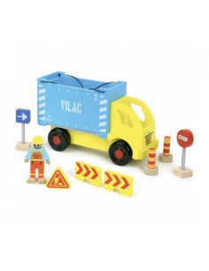 Camion porte-conteneurs et accessoires de chantier