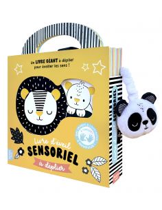 LIVRE D'ÉVEIL SENSORIEL À DÉPLIER EN NOIR ET BLANC - Auzou