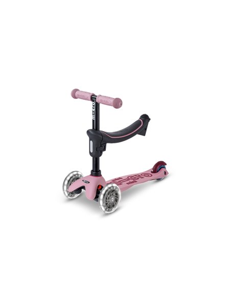 Trottinette évolutive Micro Mini2Grow 2.0 Rose Poudré LED
