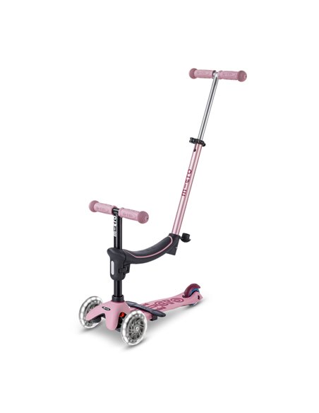 Trottinette évolutive Micro Mini2Grow 2.0 Rose Poudré LED