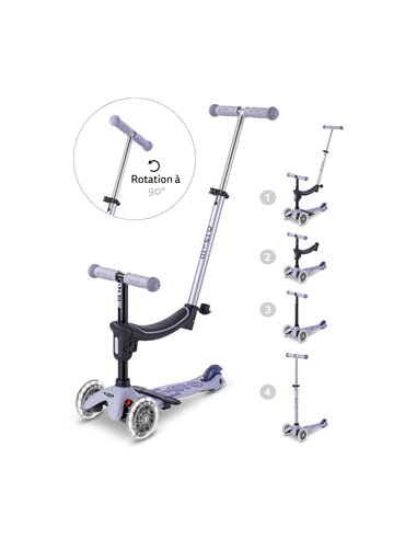 Trottinette évolutive Mini Micro Mini2Grow 2.0 Lavande LED