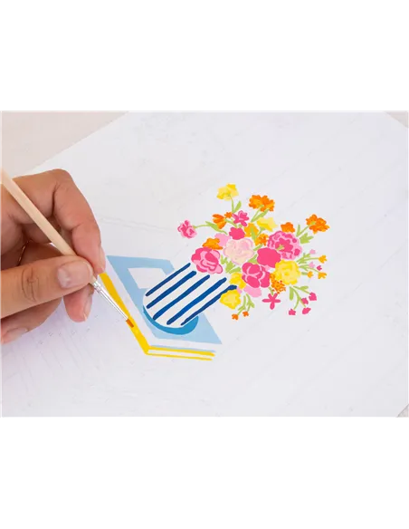 Coffret peinture au numéro - Petit Pinceau - Des Fleurs Et Des Récits - La petite épicerie