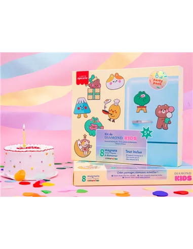 Party Pack Petit Diamond kids - Atelier de 8 Magnets pour anniversaire enfants - La petite épicerie