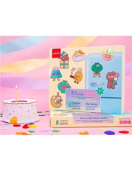 Party Pack Petit Diamond kids - Atelier de 8 Magnets pour anniversaire enfants - La petite épicerie