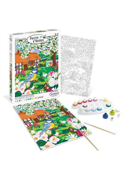 PALETTE D'ARTISTE MESANGE AU PRINTEMPS - sentosphère