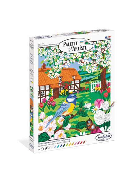 PALETTE D'ARTISTE MESANGE AU PRINTEMPS - sentosphère