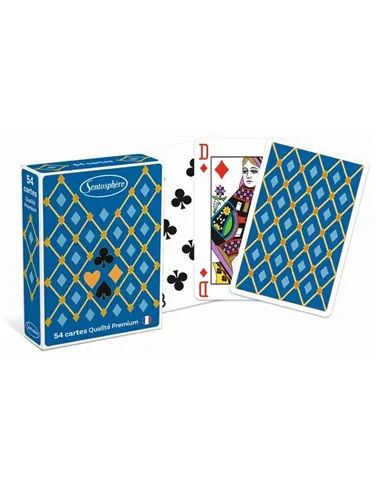 Jeu de 54 cartes classique "bleu" - sentosphère