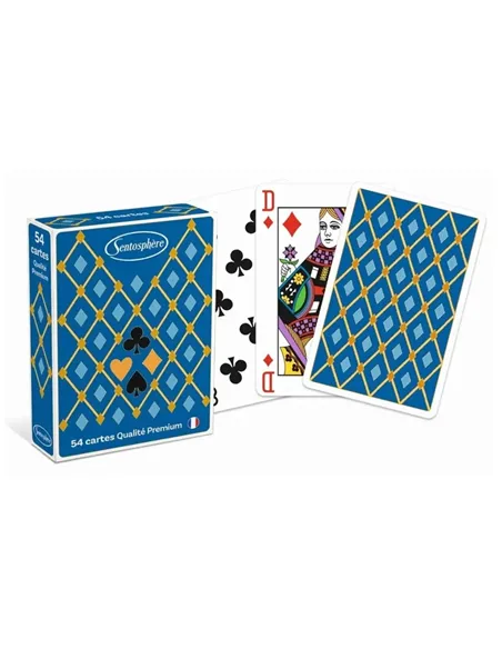 Jeu de 54 cartes classique "bleu" - sentosphère