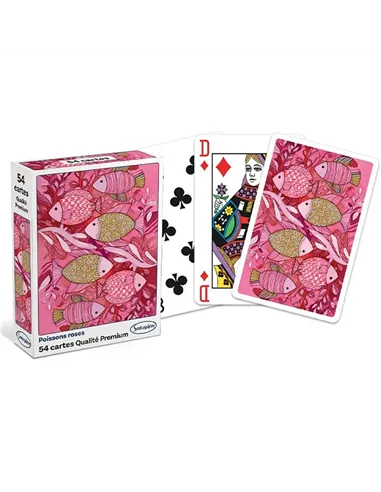 Jeu de 54 cartes classique "Poissons Roses" - sentosphère