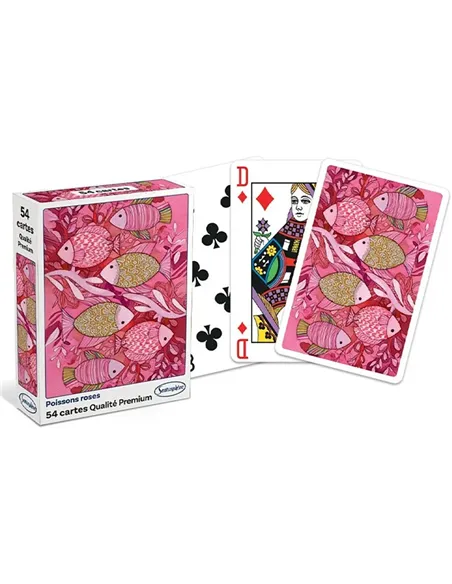 Jeu de 54 cartes classique "Poissons Roses" - sentosphère