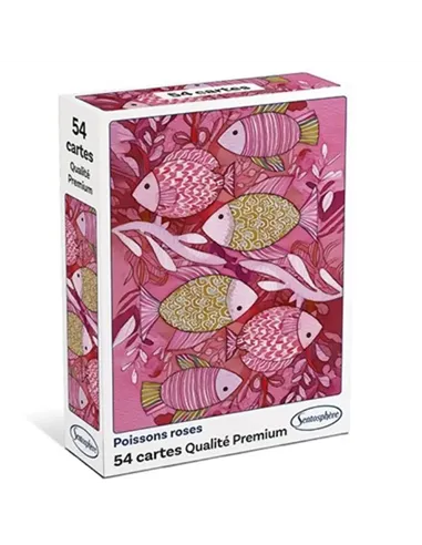 Jeu de 54 cartes classique "Poissons Roses" - sentosphère