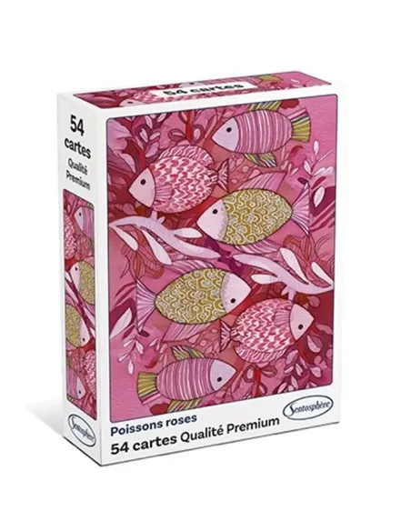 Jeu de 54 cartes classique "Poissons Roses" - sentosphère