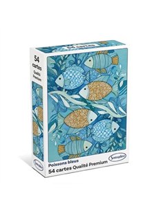 Jeu de 54 cartes classique "Poissons Bleus" - sentosphère