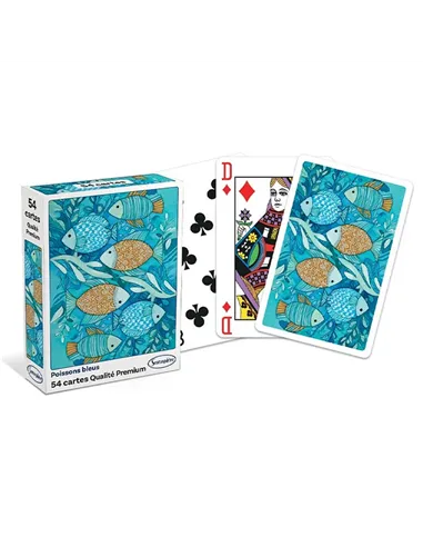 Jeu de 54 cartes classique "Poissons Bleus" - sentosphère