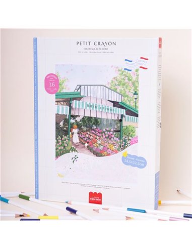 Petit Crayon Façades - La Saison Des Fleurs - coffret coloriage au numéro - La petite épicerie