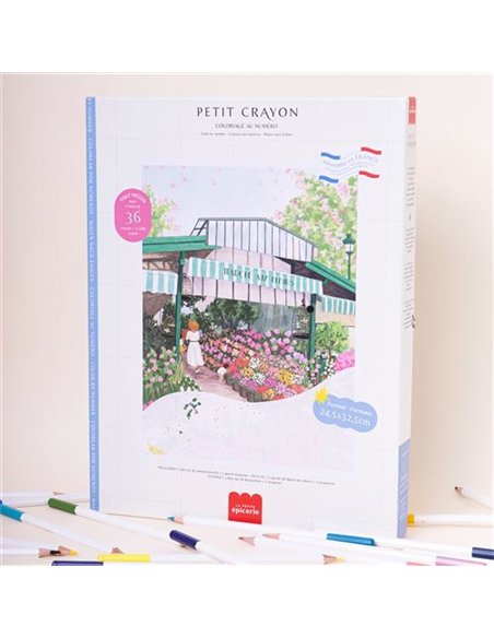 Petit Crayon Façades - La Saison Des Fleurs - coffret coloriage au numéro - La petite épicerie
