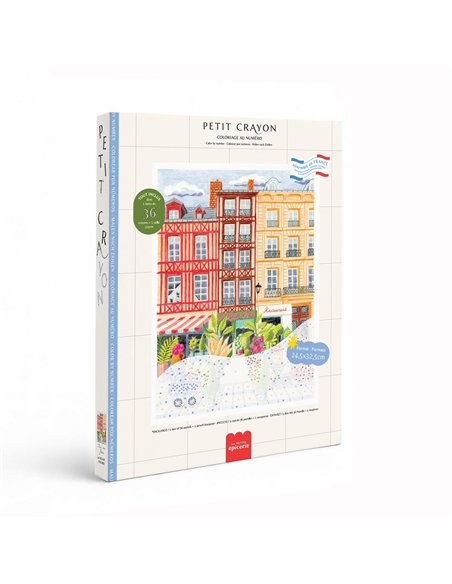 Petit Crayon Façades - Place Aux Fleurs - coffret coloriage au numéro - La petite épicerie
