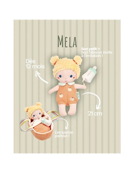 Poupée en tissu Méla et son couffin - 21 cm - Lilliputiens