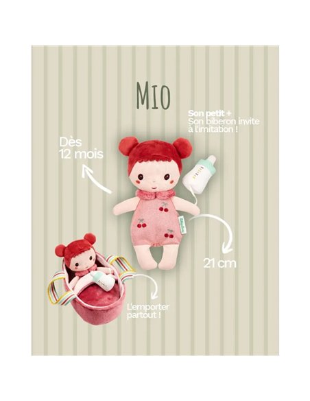 Poupée en tissu Mio et son couffin - 21 cm - Lilliputiens