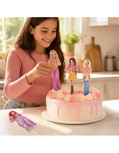 TOPModel 4 Décorations pour gâteau BAKE AND CREATE
