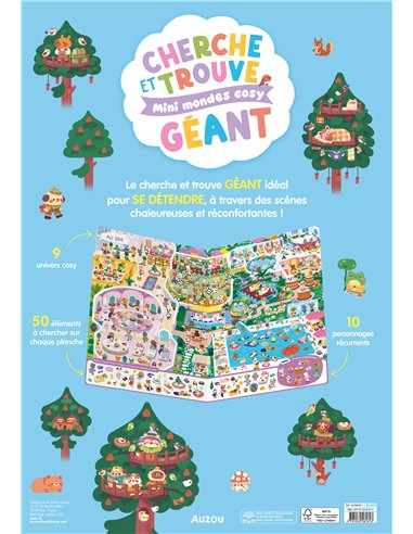CHERCHE ET TROUVE GÉANT - MINI MONDES COSY - Auzou